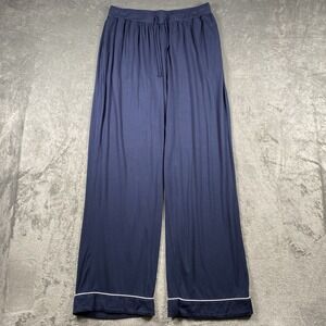 Cozy Earth Pajama Pants Womens Sz XXL Blue Bamboo Viscose Lounge White Piping